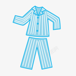 条纹睡衣卡通蓝色睡衣高清图片