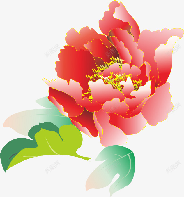 红花背景png免抠素材_新图网 https://ixintu.com 手绘花朵 红色花朵 花 花儿 花瓣
