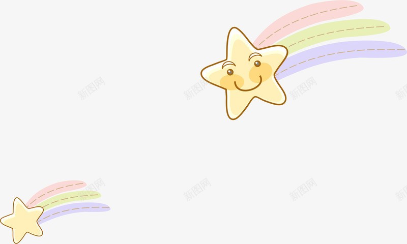 卡通星星png免抠素材_新图网 https://ixintu.com AI 儿童拍照背景 卡通 可爱 彩虹 手绘 星星 流星 线条 背景 飞出的星星