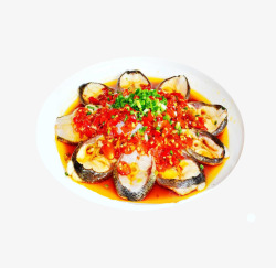 辣椒鱼产品实物剁椒鱼块一盘高清图片