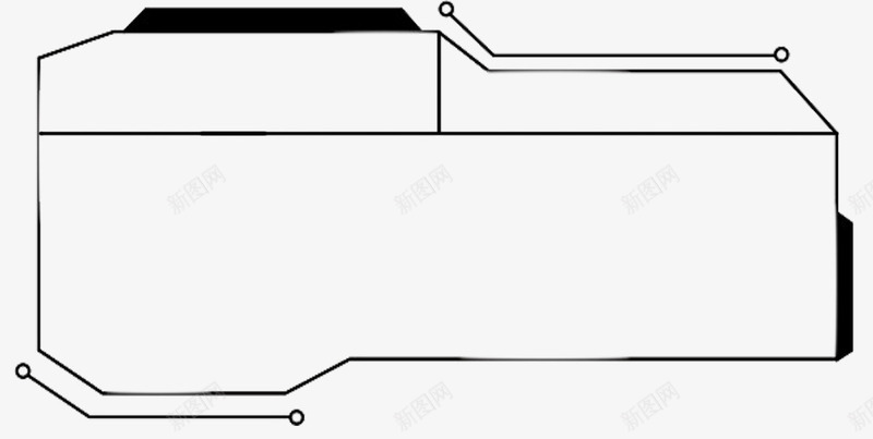 图科技感的边框png免抠素材_新图网 https://ixintu.com 免扣 科技感 线条 边框