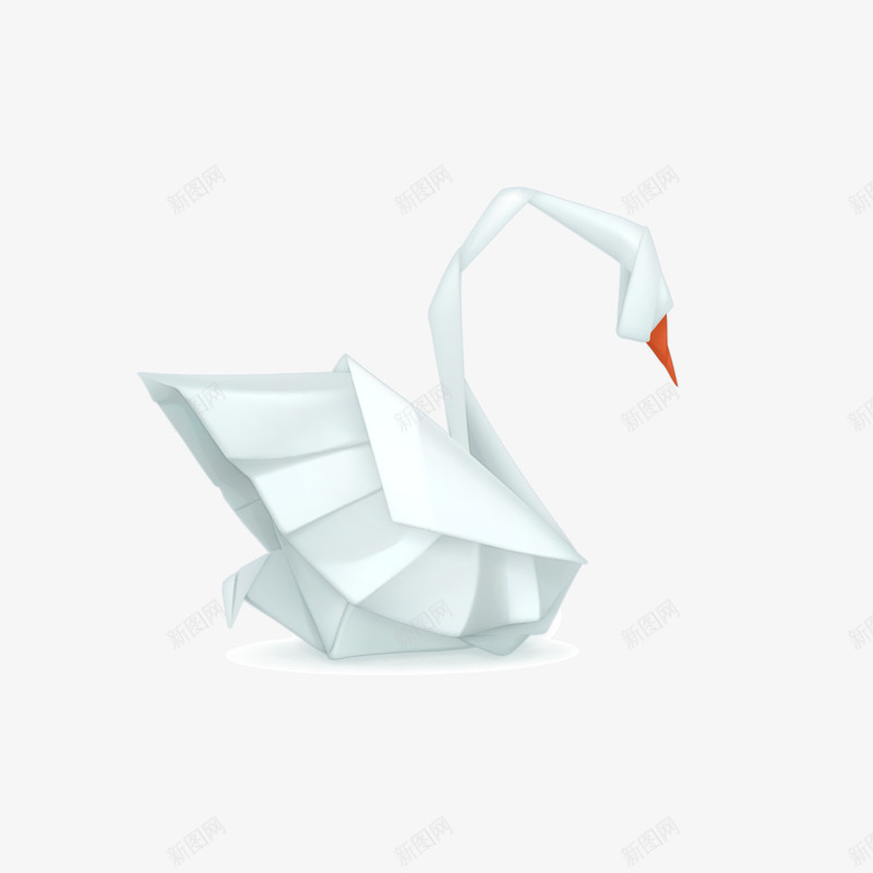 折纸白天鹅png免抠素材_新图网 https://ixintu.com 动物 天鹅 折纸 白天鹅
