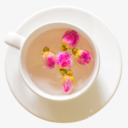 花茶茶汤杯子里的花茶高清图片