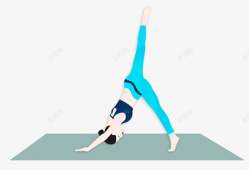 手绘人物健身运动瑜伽女孩png免抠素材_新图网 https://ixintu.com 人物插图 健身 女孩 手绘 瑜伽 瑜伽垫 运动