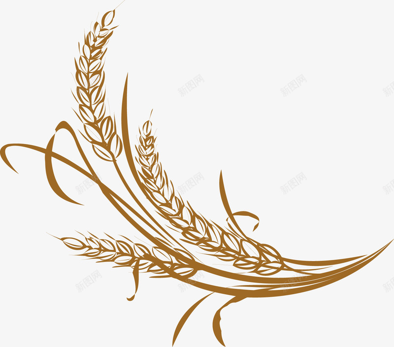 稻米png免抠素材_新图网 https://ixintu.com 手绘图案 稻米 麦穗