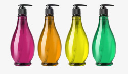 彩色洗发水瓶子简图素材