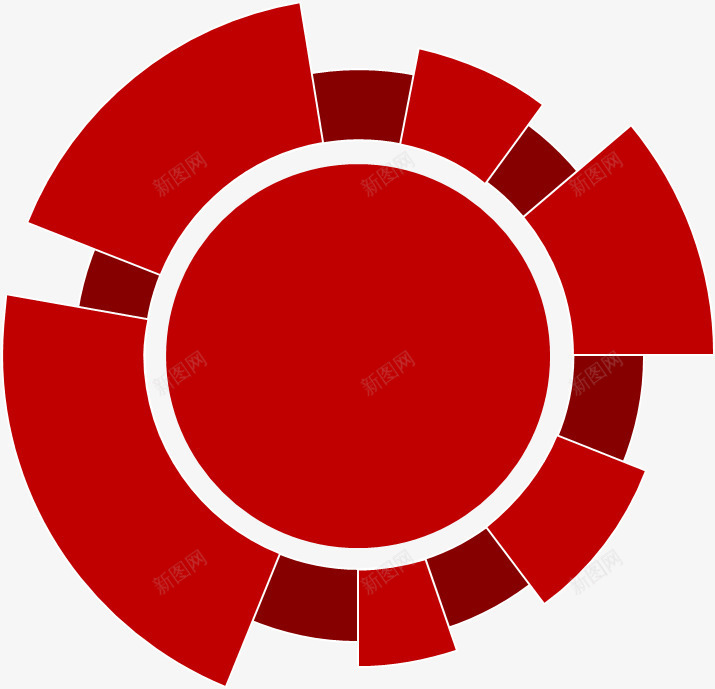 创意数据图表图标png_新图网 https://ixintu.com 免抠 创意数据图表设计 图标 圆 扇形 数据图表 红色