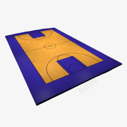 塑胶场地紫黄色篮球场地高清图片
