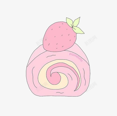 扁平化草莓蛋糕png免抠素材_新图网 https://ixintu.com 小甜点 瑞士卷 甜点 草莓 蛋糕