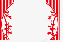 红色中国风竹子边框免矢量图素材