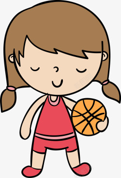 打篮球的可爱女孩素材