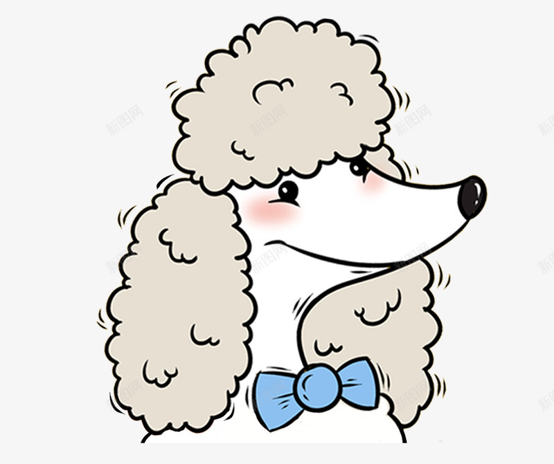 戴领结的宠物狗手绘图png免抠素材_新图网 https://ixintu.com 动物 可爱的 宠物店 宠物狗 宠物美容 领结