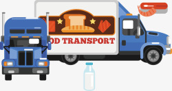 蓝色卡车冷链生鲜食物运输矢量图高清图片