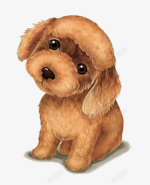 棕色小狗png免抠素材_新图网 https://ixintu.com 一只 卡通 可爱 小狗 棕色 毛发 耳朵 黑色