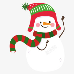 雪人围巾可爱服饰雪人矢量图高清图片