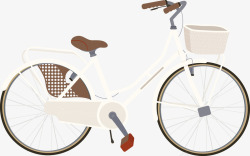 自行车手绘白色淡雅自行车矢量图高清图片