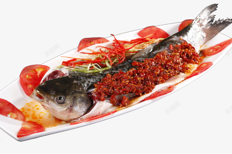 富贵双味鱼png免抠素材_新图网 https://ixintu.com 传统美食 双味鱼 蒸菜 餐饮美食
