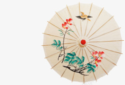 中国风纸伞绘画花卉装饰油纸伞高清图片