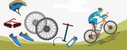 自行车打气筒自行车装备矢量图高清图片