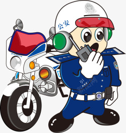 警察摩托卡通交通警察人物高清图片