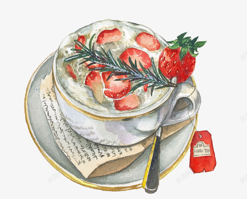 草莓奶茶茶杯奶茶png免抠素材_新图网 https://ixintu.com 咖啡 奶昔 奶茶 草莓