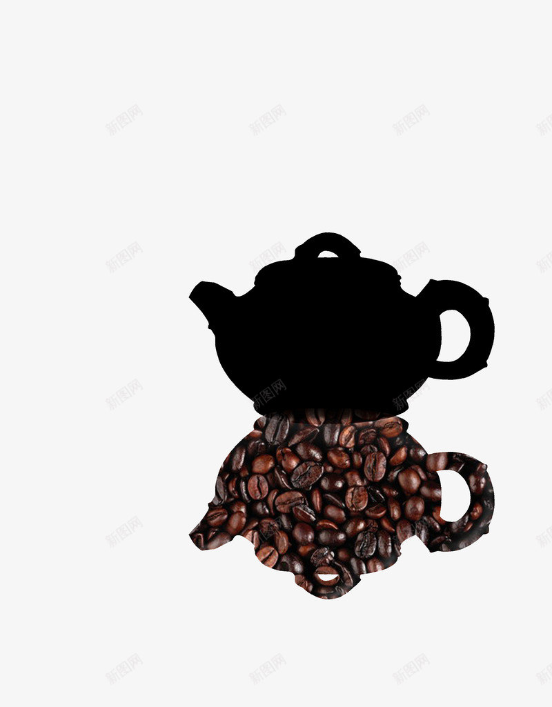 咖啡茶壶psd免抠素材_新图网 https://ixintu.com 剪影 咖啡 茶壶 黑色