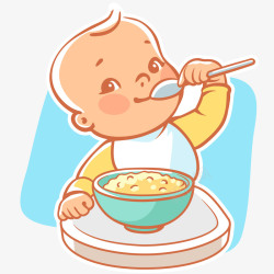 餐桌宝宝吃饭插画矢量图高清图片