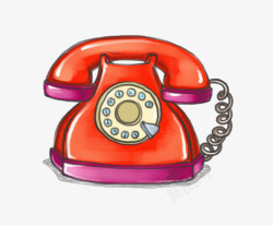 卡通古老油灯红色的电话高清图片