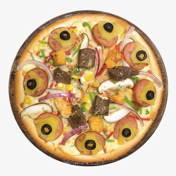 超级至尊披萨实物至尊披萨高清图片