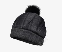 狐狸毛球帽子女冬天户外保暖护耳帽高清图片