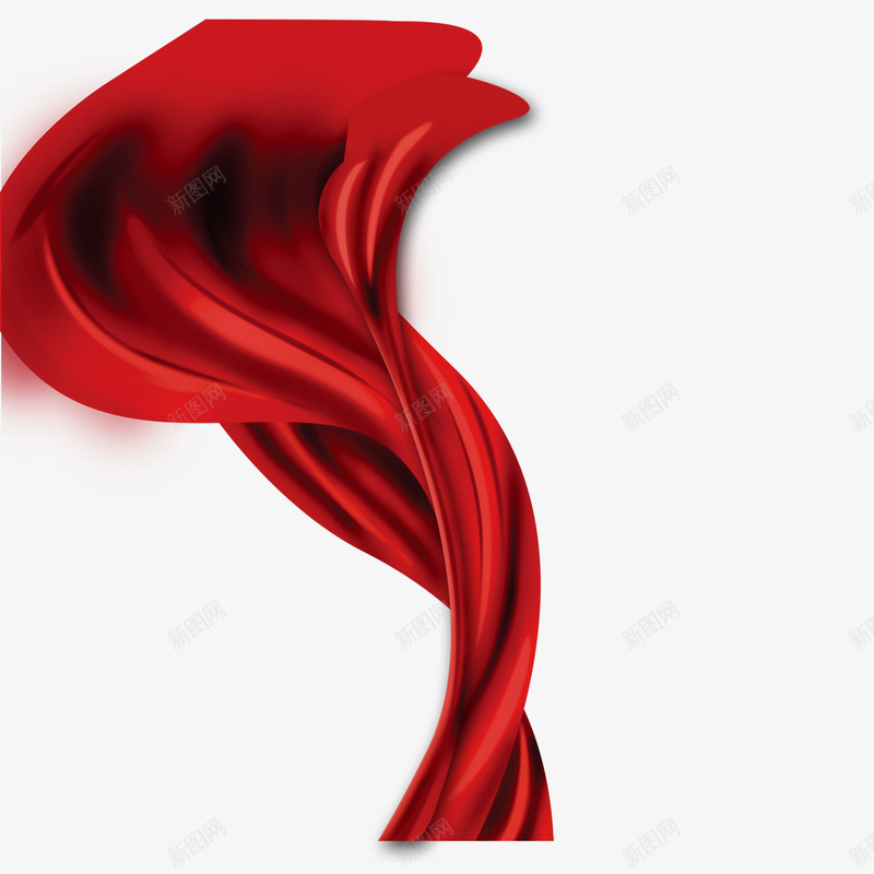 红色彩带丝绸png免抠素材_新图网 https://ixintu.com 丝带 中国红 彩带 红色丝绸