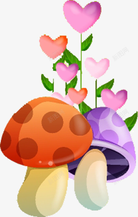 春季卡通蘑菇png免抠素材_新图网 https://ixintu.com 卡通 春季 蘑菇