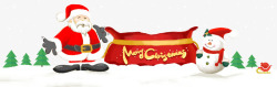 圣诞老人福袋圣诞老人雪人福袋装饰图案高清图片