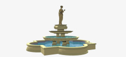 欧式别墅装修3D效果图许愿池模拟图高清图片