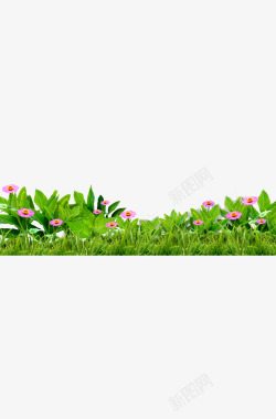 草地花丛绿色花素材