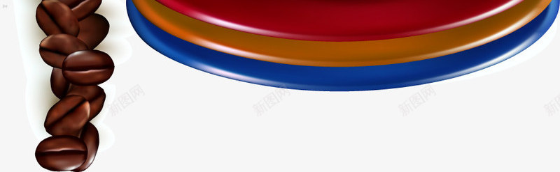 彩色层叠杯子和咖啡豆png免抠素材_新图网 https://ixintu.com 咖啡店 宣传 宣传海报 装饰 设计