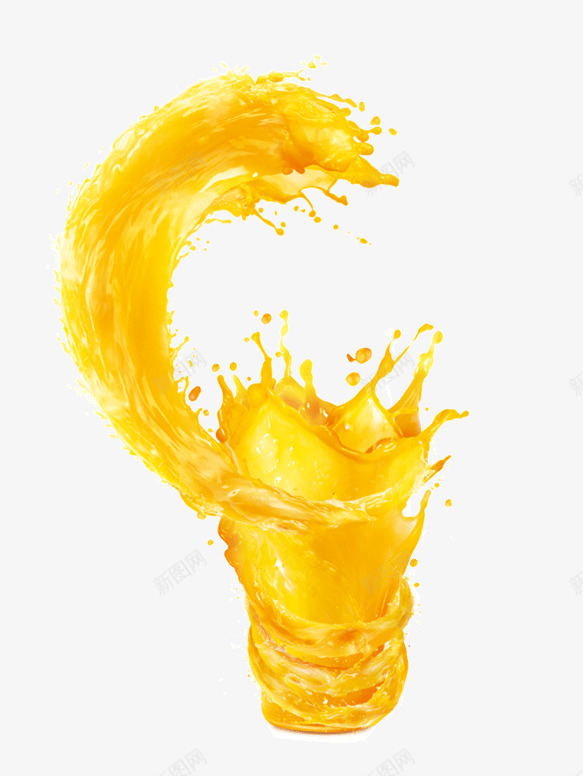 旋转的水杯状橙汁png免抠素材_新图网 https://ixintu.com 旋转 果汁 橙汁 飞溅 黄色