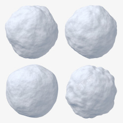 四个圆形白色的雪球高清图片