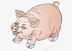 卡通手绘肥猪矢量图素材