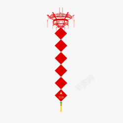 中国传统红色的宫灯素材