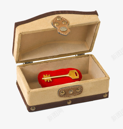 精致的木盒里放着一个金色的钥匙png免抠素材_新图网 https://ixintu.com 插画 木盒 红色 金色 钥匙