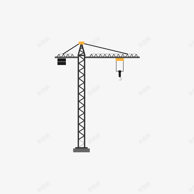 黑色高塔吊png免抠素材_新图网 https://ixintu.com 塔吊 工地 工地塔吊 日用 黑色