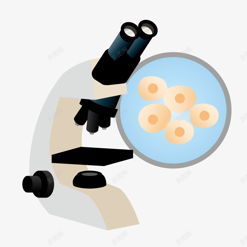 卡通生物显微镜png免抠素材_新图网 https://ixintu.com 卡通显微镜 生物学 生物实验 生物显微镜