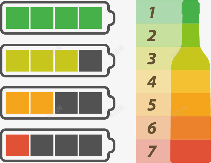扁平电池图表矢量图eps免抠素材_新图网 https://ixintu.com ppt元素 创意 图表 数据分析 电池 矢量图