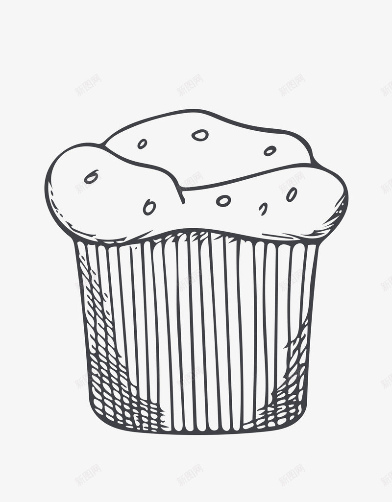 卡通小蛋糕png免抠素材_新图网 https://ixintu.com 下午茶 卡通 可爱 小蛋糕 手绘 点心 黑色