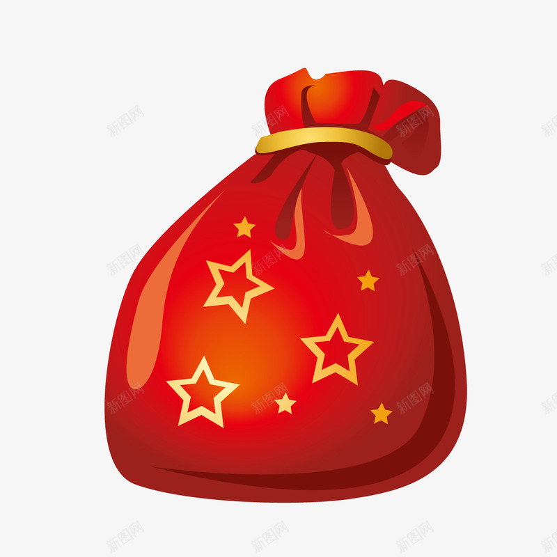 红色福袋png免抠素材_新图网 https://ixintu.com 光泽 喜庆 圣诞节 礼物 福袋 红色 金色五星