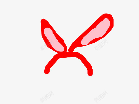 兔耳朵涂鸦png免抠素材_新图网 https://ixintu.com 兔耳朵装饰 红色兔耳朵 装饰性兔耳朵