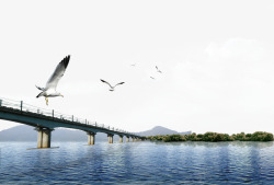 城市规划装饰跨海大桥平面装饰高清图片