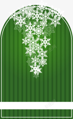矢量圣诞文本框雪花装饰绿色文本框矢量图高清图片