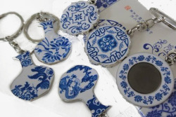花开富贵钥匙扣青花瓷钥匙扣高清图片